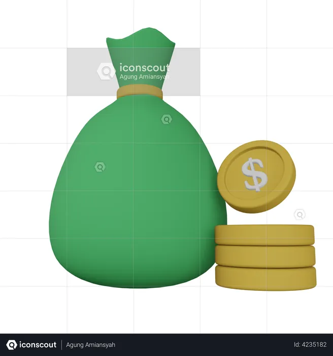 Bolsa de dinero  3D Illustration