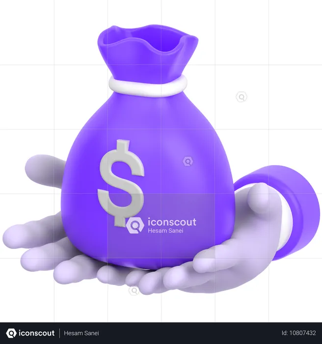 Mano bolsa de dinero  3D Icon