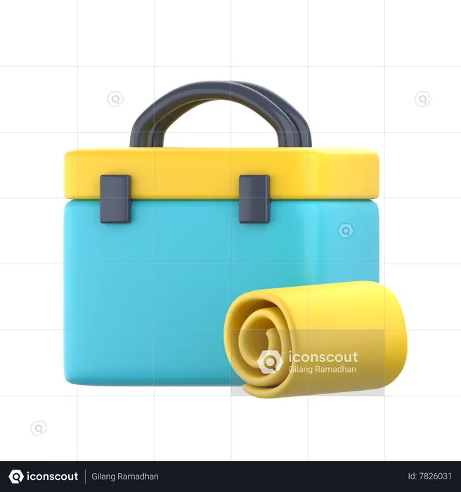 Bolsa de hielo y toalla  3D Icon