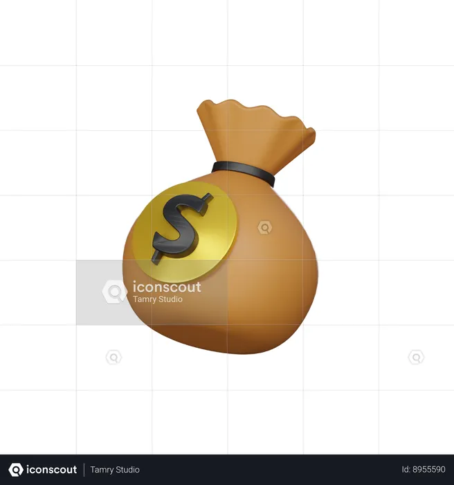 Bolsa de ouro  3D Icon