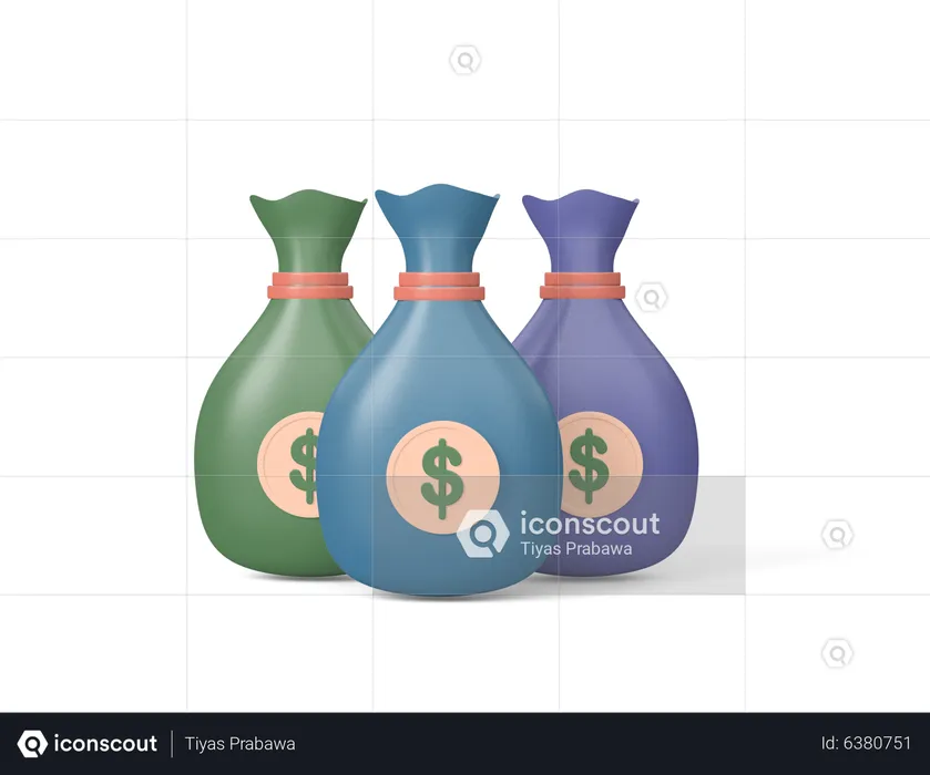 Bolsas de dinero  3D Icon