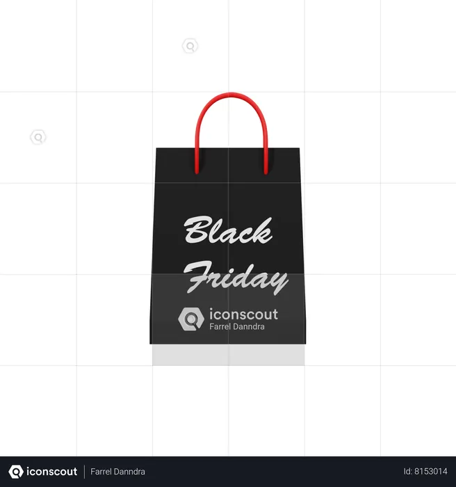 Bolsa de viernes negro  3D Icon