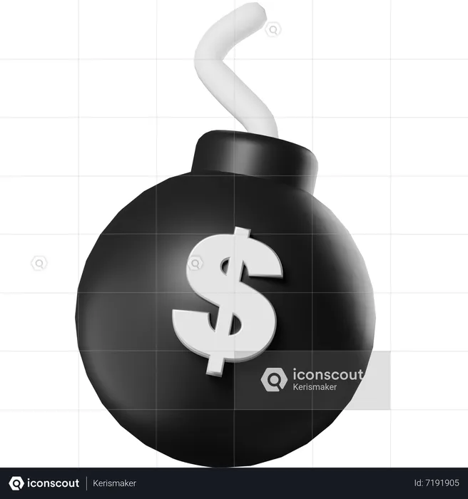 Bomb debt  3D Icon