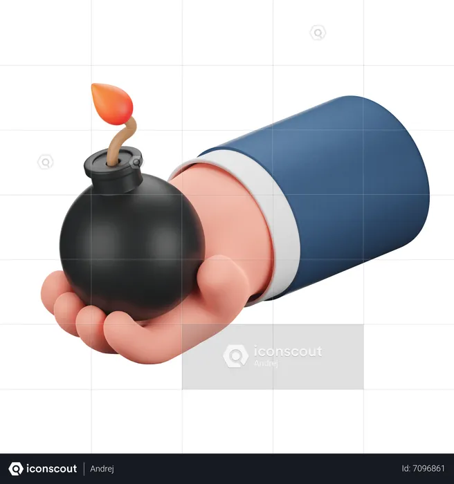 Bomb In Hand  3D Icon