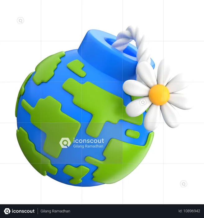 Bombardeo terrestre Paz global  3D Icon