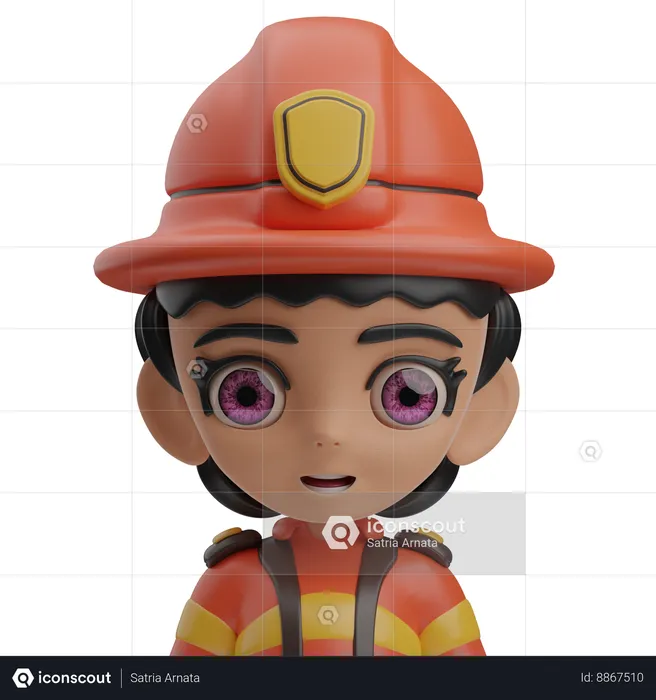 Mujer bombero  3D Icon