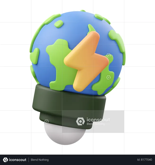 Bombilla ecológica  3D Icon