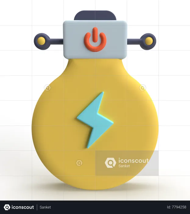 Bombilla inteligente  3D Icon