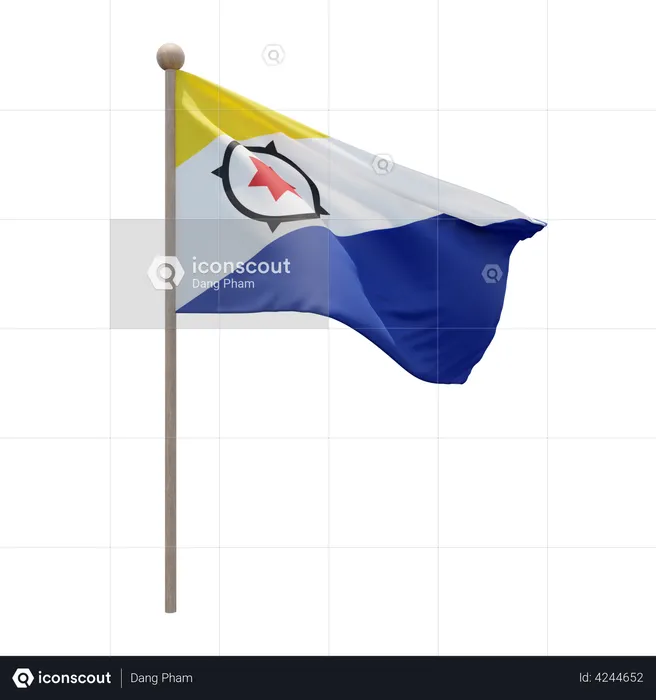 Bonaire Flagpole Flag 3D Flag