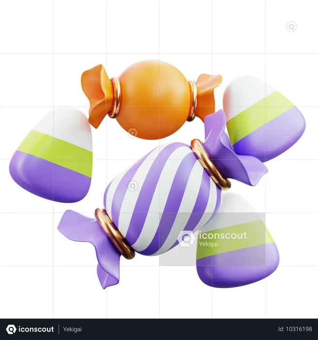 Bonbons au maïs d'Halloween  3D Icon