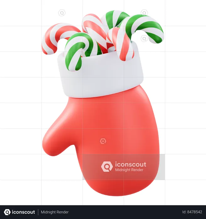 Bonbons de Noël en mitaines tricotées  3D Icon