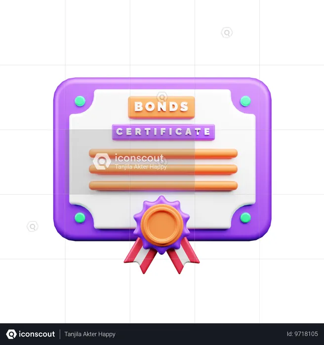 Bonds Certificate  3D Icon