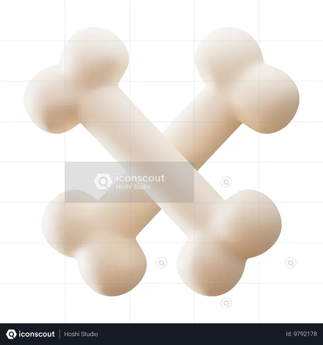Bone  3D Icon