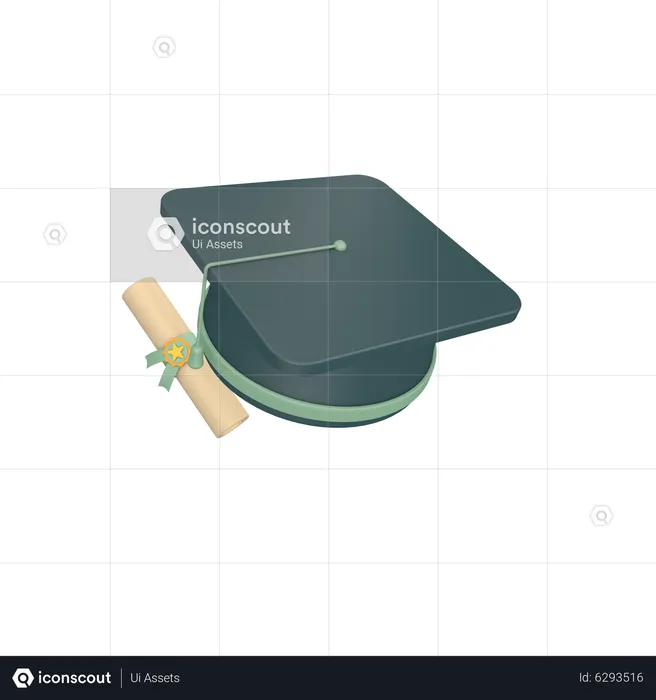 Chapéu de graduação  3D Icon