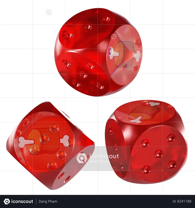 Bone Glass Dice Crypto  3D Icon