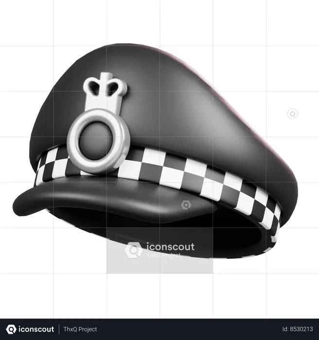 Boné de polícia  3D Icon