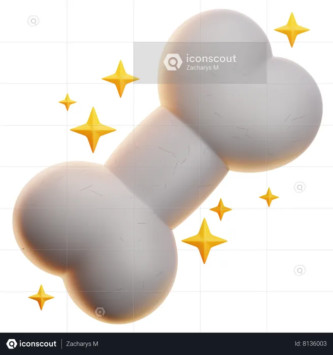 BONE WITH STARS  3D Icon
