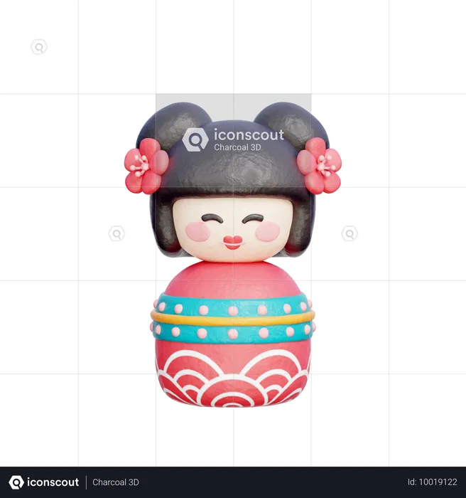 Boneca kokeshi  3D Icon