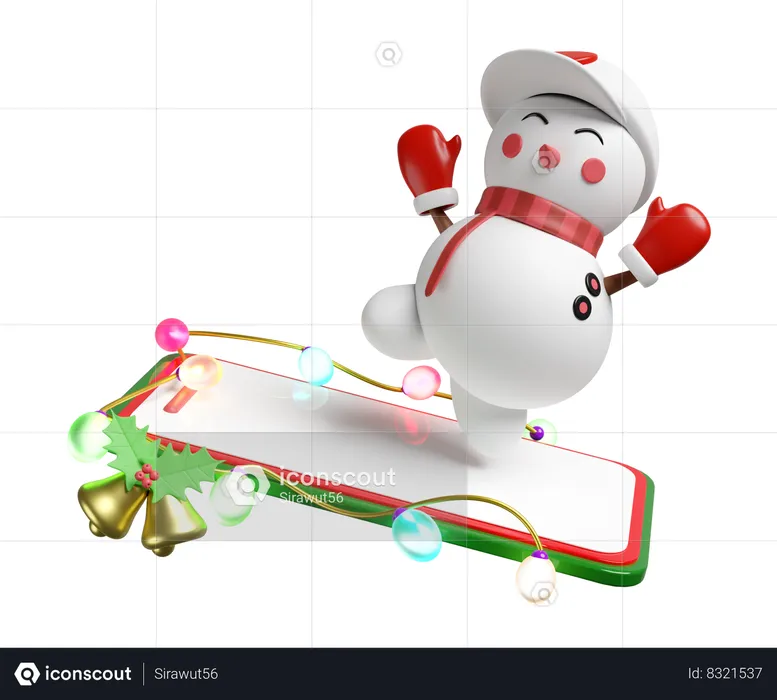 Boneco de neve  3D Illustration