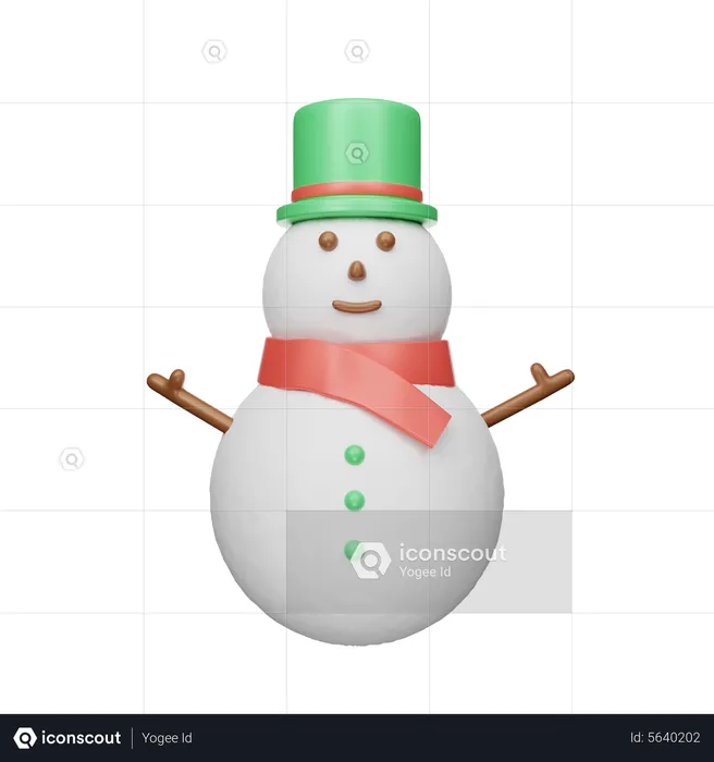 Boneco de neve de natal  3D Icon