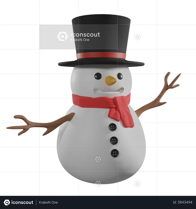 Boneco de neve de natal  3D Icon