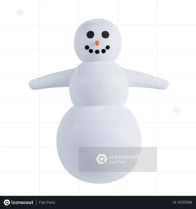 Pose fofa de boneco de neve  3D Illustration