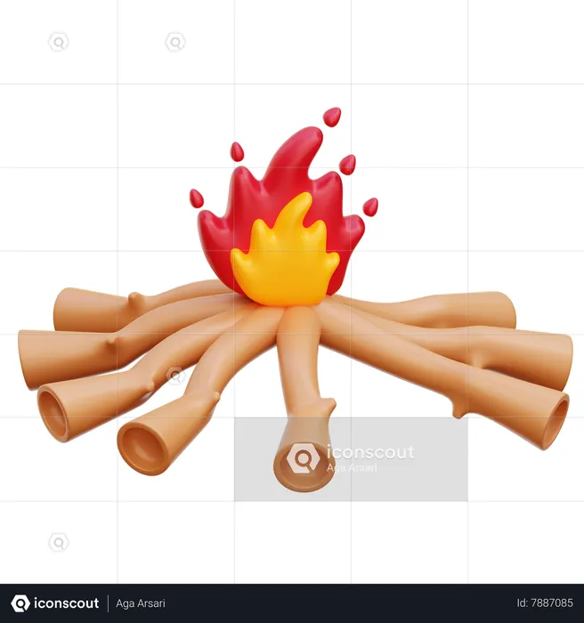 Bonfire  3D Icon