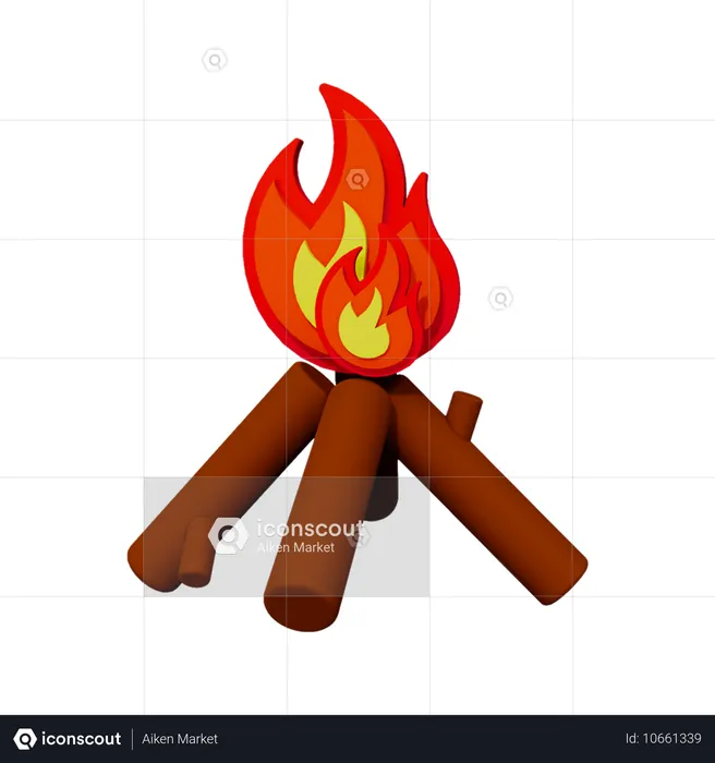 Bonfire  3D Icon