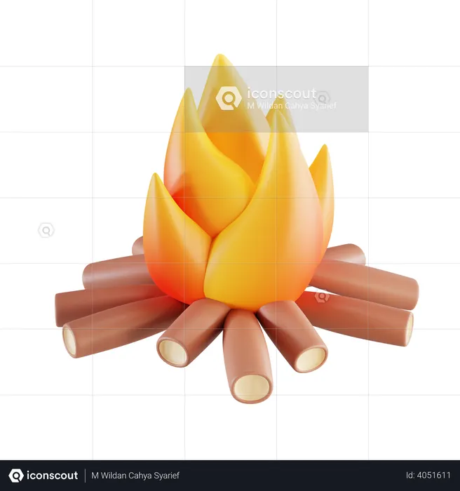 Bonfire  3D Illustration