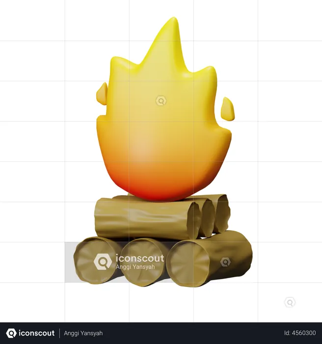 Bonfire  3D Illustration