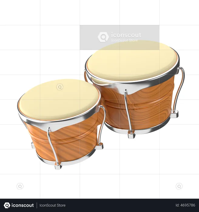 Tambor bongó  3D Icon