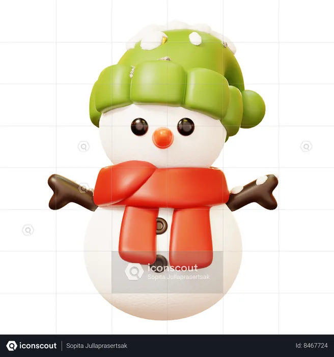 Bonhomme de neige  3D Icon