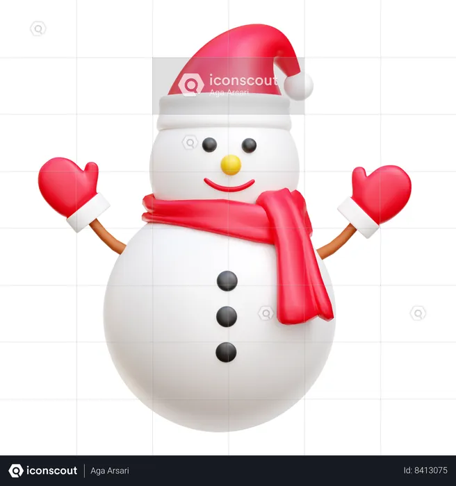 Bonhomme de neige  3D Icon