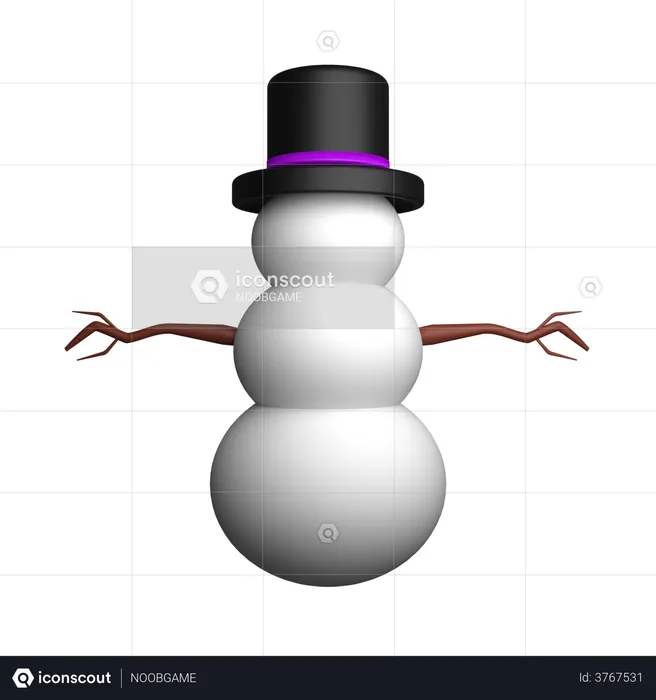 Bonhomme de neige  3D Illustration