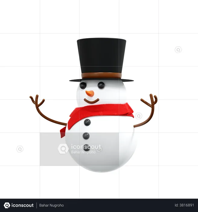 Bonhomme de neige  3D Illustration