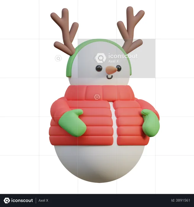 Bonhomme de neige  3D Illustration