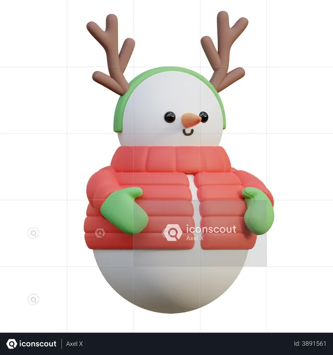 Bonhomme de neige  3D Illustration