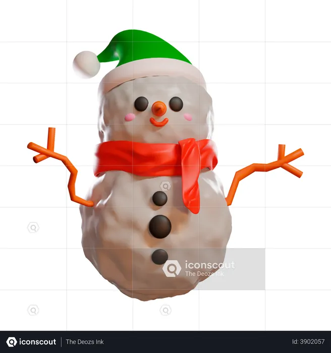 Bonhomme de neige  3D Illustration