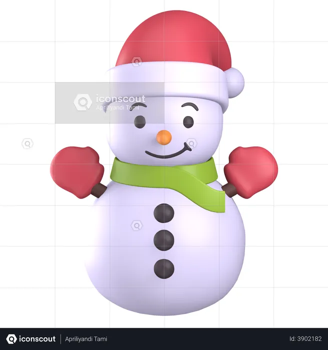 Bonhomme de neige  3D Illustration