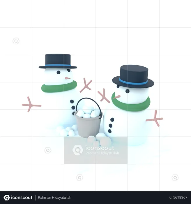 Bonhomme de neige  3D Icon