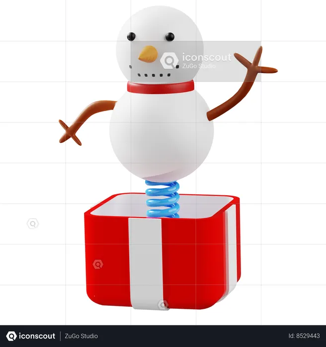 Boîte surprise bonhomme de neige  3D Icon