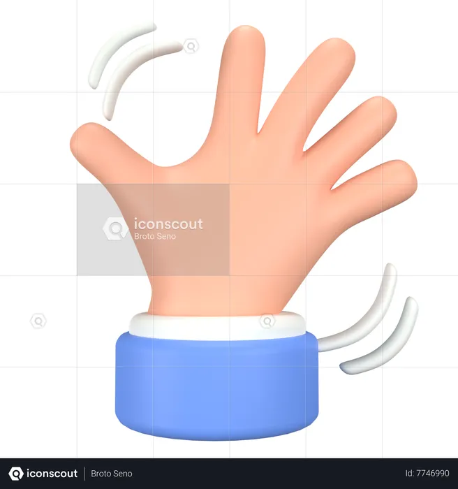 Bonjour signe geste de la main Emoji 3D Icon