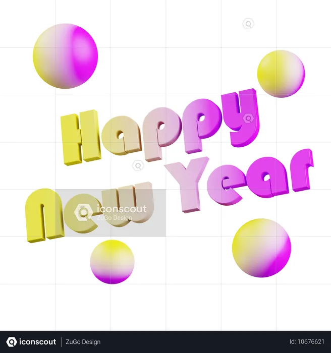 Bonne année  3D Icon