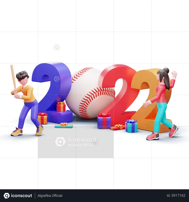 Bonne année 2022  3D Illustration