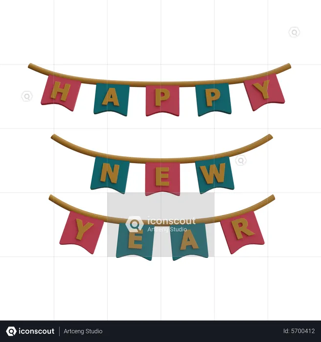 Bonne année  3D Icon