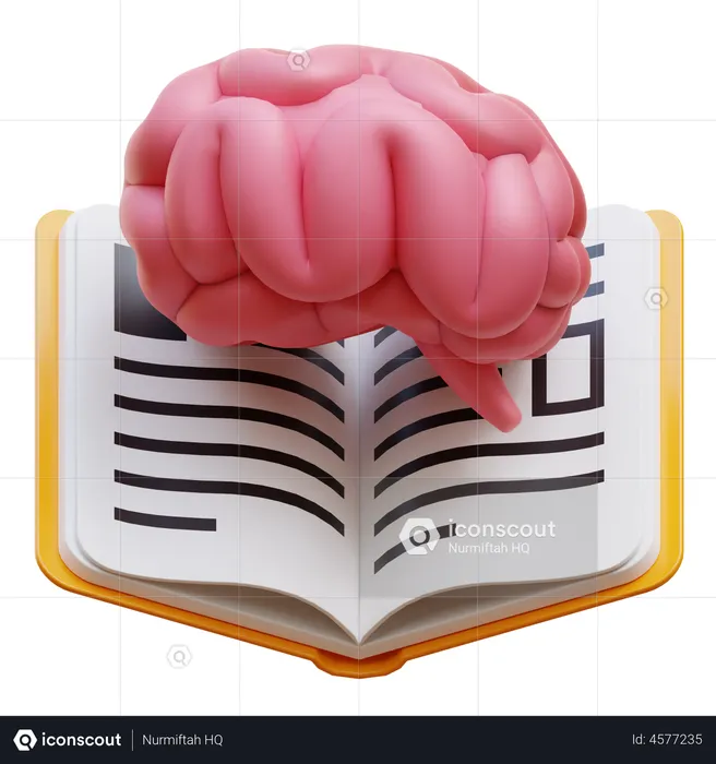 Book and Brain  3D Illustration