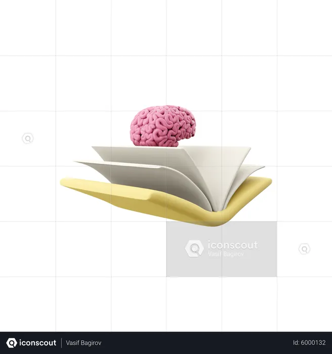 Book And Brain  3D Icon
