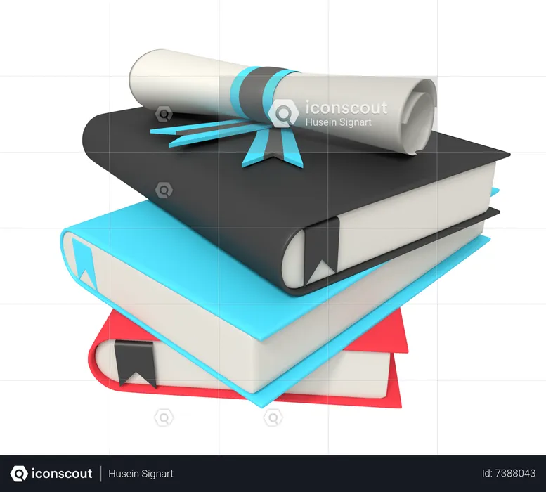 Book And Certificate  3D Icon