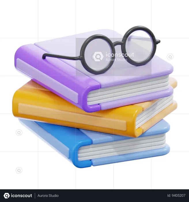 Book And Glasses  3D Icon