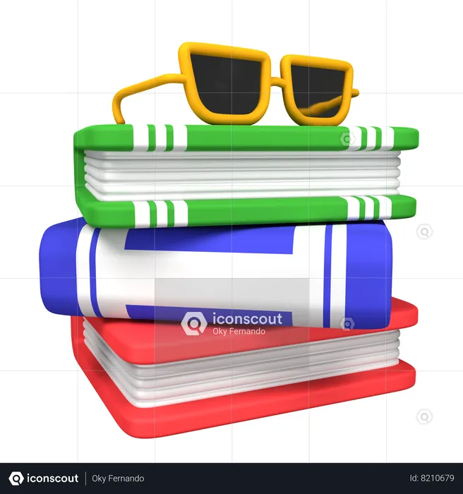 Book And Glasses  3D Icon